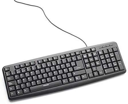Verbatim Slim Corded USB Keyboard – Black (Spanish) – 98121