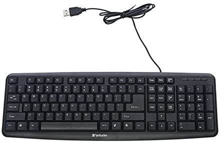 Verbatim Slimline Corded USB Keyboard – Black