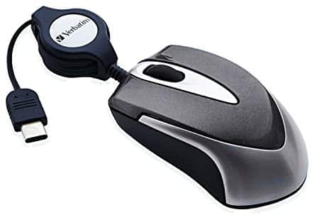 Verbatim USB-C Mini Optical Travel Mouse – Black