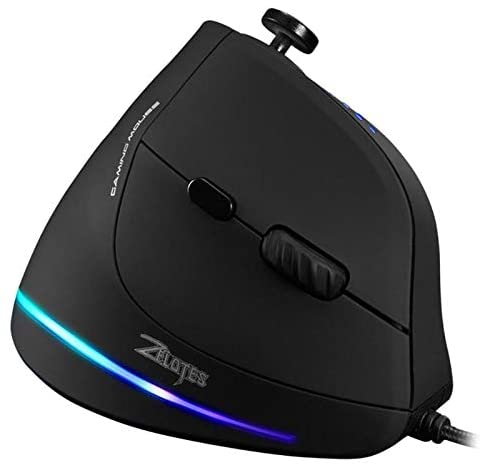 Vertical Mouse, Ergonomic Gaming Mouse with 5 D Rocker 10000 DPI 11 Programmable Buttons RGB Vertical Gaming Mice for Gamer PC Laptop Computer