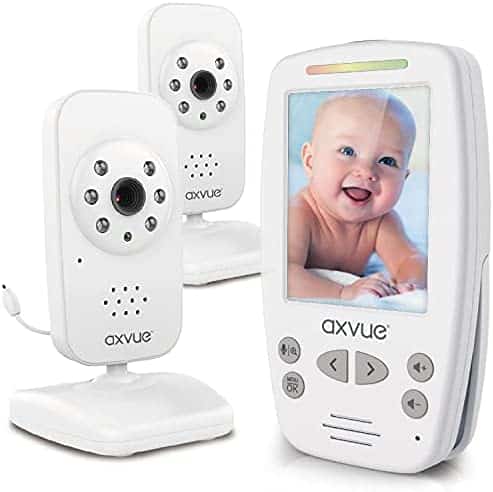 Video Baby Monitor 2 Cameras, Large Vertical Screen, Comfort-Designed Handheld, 1000ft Range, Secure Wireless Technology, Auto Night Vision Cam, Temperaure Alert.