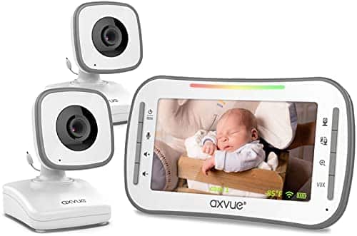 Video Baby Monitor, 4.3″ High Resolution Display, 2 Cams for 2 Rooms, 18-Hour Battery Life, 1000ft Range, 2-Way Communication, Secure Privacy Wireless Technology