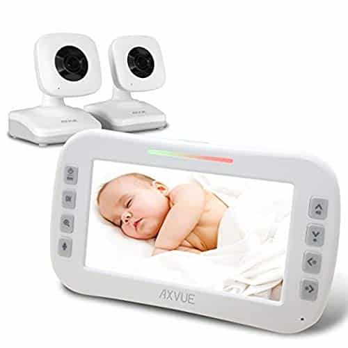 Video Baby Monitor 4.3″ Screen, Two Cameras for Two Rooms, Auto Night Vision, Long Range, Pukka White