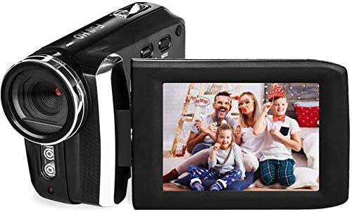Video Camera Camcorder Vmotal HD 1080P 12.0MP 2.8 Inch LCD 270 Degrees Rotatable Screen 8X Digital Zoom Camera Recorder YouTube Vlogging Camera with Rechargable Battery (Black)