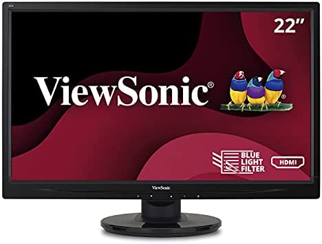 ViewSonic VA2246MH-LED 22 Inch Full HD 1080p LED Monitor with HDMI and VGA Inputs for Home and Office, Black