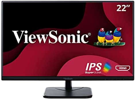 ViewSonic VA2256-MHD 22 Inch Frameless IPS 1080p Monitor with HDMI DisplayPort and VGA Inputs for Home and Office , Black