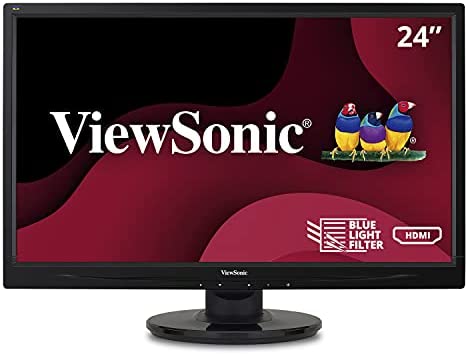 ViewSonic VA2446MH-LED 24 Inch Full HD 1080p LED Monitor with HDMI and VGA Inputs for Home and Office,Black