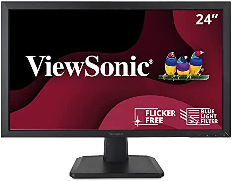 ViewSonic VA2452SM 24 Inch 1080p LED Monitor DisplayPort DVI and VGA Inputs for Home and Office Black