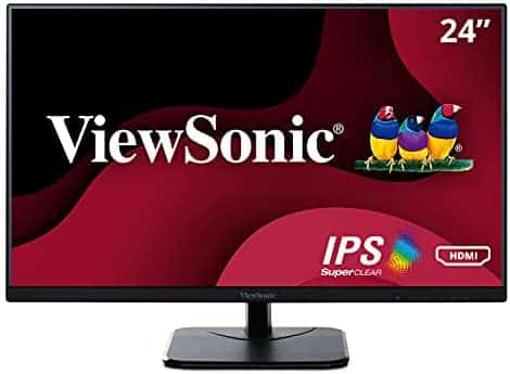 ViewSonic VA2456-MHD 24 Inch Frameless IPS 1080p Monitor with HDMI DisplayPort and VGA Inputs for Home and Office