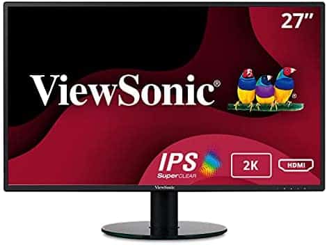 ViewSonic VA2719-2K-SMHD 27 Inch IPS 2K 1440p Frameless LED Monitor with HDMI and DisplayPort Inputs for Home and Office , Black