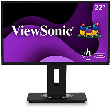 ViewSonic VG2248 22 Inch IPS 1080p Ergonomic Monitor with HDMI DisplayPort USB and 40 Degree Tilt for Home and Office, Black