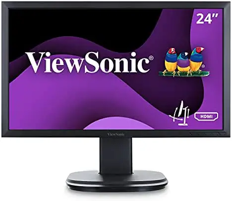 ViewSonic VG2449 24 Inch 1080p Ergonomic LED Monitor with HDMI DisplayPort and DaisyChain for Home and Office, Black