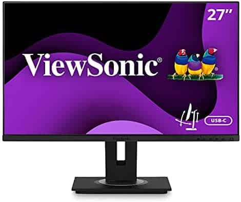 ViewSonic VG2755 27 Inch IPS 1080p Monitor with USB 3.1 Type C HDMI DisplayPort VGA and 40 Degree Tilt Ergonomics for Home and Office Black
