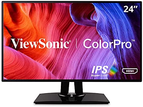 ViewSonic VP2468 24-Inch Premium IPS 1080p Monitor with Advanced Ergonomics, ColorPro 100% sRGB Rec 709, 14-bit 3D LUT, Eye Care, HDMI, USB, DP Daisy Chain for Home and Office