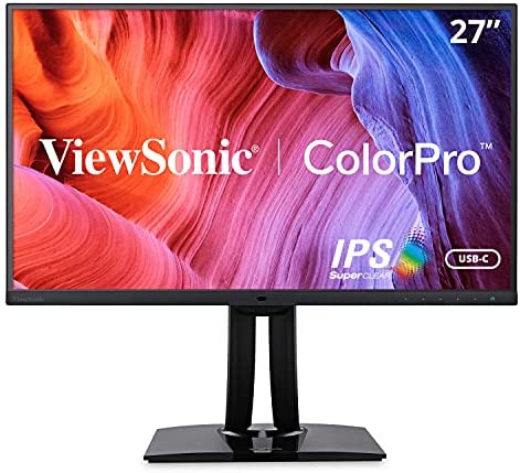 ViewSonic VP2771 27-Inch Premium IPS 1440p Monitor with Advanced Ergonomics, ColorPro 100% sRGB Rec 709, 14-bit 3D LUT, Eye Care, 60W USB C, HDMI, DP Daisy Chain for Home and Office