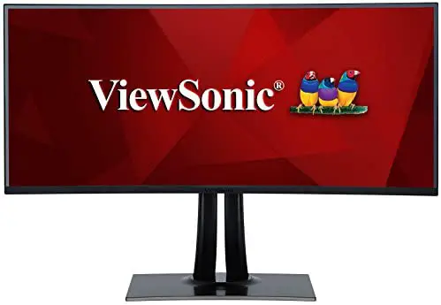 ViewSonic VP3881 38-Inch Premium IPS WQHD+ Curved Ultrawide Monitor with ColorPro 100% sRGB Rec 709, 14-bit 3D LUT, Eye Care, HDR10 Support, USB C, HDMI, USB, DisplayPort for Home and Office