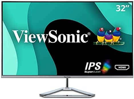 ViewSonic VX3276-MHD 32 Inch 1080p Frameless Widescreen IPS Monitor with Screen Split Capability HDMI and DisplayPort