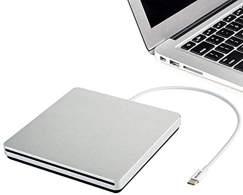 VikTck Tpye-C USB-C Superdrive External DVD/CD Reader and DVD/CD Burner for Apple–MacBook Air/Pro/iMac/Mini/MacBook Pro/ASUS /ASUS/DELL Latitude with USB-C Port Plug and Play(Silvers)