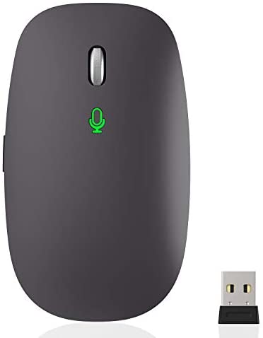 Voice Typing Wireless Mouse mac, Translation and Search, Rechargeable Slient Mice with 2400 DPI  Compatible for Windows 7/8/10, Mac OS 10.13 or Higher（Black