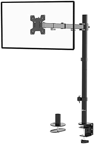 WALI Extra Tall Single LCD Monitor Fully Adjustable Desk Mount Fits 1 Screen up to 27 inch, 22lbs. Weight Capacity (M001XL), Black