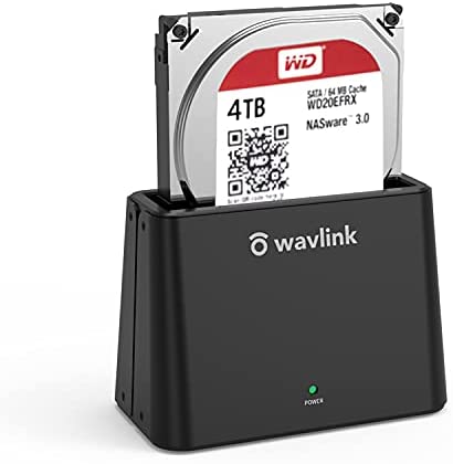 WAVLINK USB 3.0 to SATA External Hard Drive Docking Station for SATA I/II/III 2.5 inch/3.5 Inch HDD,SSD with UASP (6Gbps), Support Backup and Auto Sleep Function [ 10TB ],Tool-Free