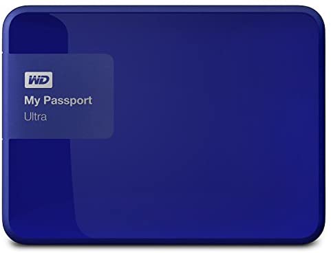 WD 1TB My Passport Ultra USB 3.0 Secure Portable External Hard Drive, Blue (WDBGPU0010BBL-NESN) [Old Model]