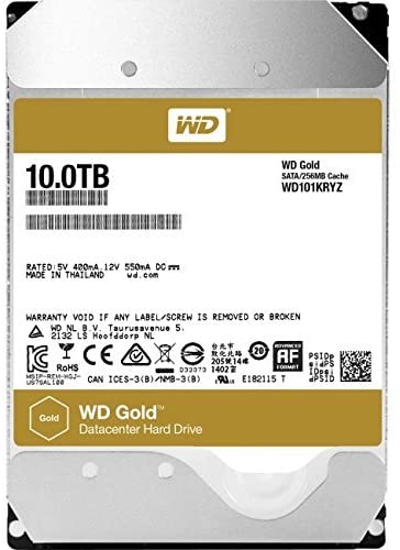 WD Gold 10TB Enterprise Class Hard Disk Drive – 7200 RPM Class SATA 6 Gb/s 128MB Cache 3.5 Inch – WD101KRYZ