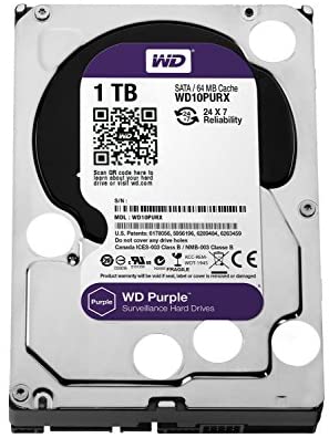 WD Purple 1TB Surveillance Hard Disk Drive – 5400 RPM Class SATA 6 Gb/s 64MB Cache 3.5 Inch – WD10PURX [Old Version]