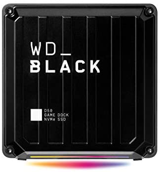 WD_BLACK 1TB D50 Game Dock NVMe SSD Solid State Drive, RGB with Thunderbolt 3 Connectivity, Up to 3,000 MB/s – WDBA3U0010BBK-NESN