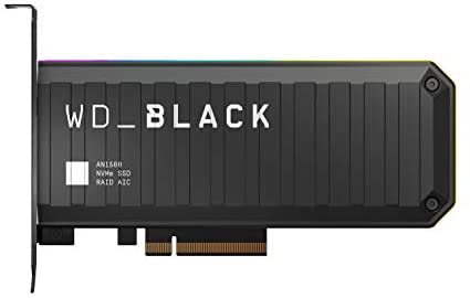 WD_BLACK 4TB AN1500 NVMe Internal Gaming Solid State Drive SSD Add-In-Card – Gen3 PCIe, Up to 6500 MB/s – WDS400T1X0L