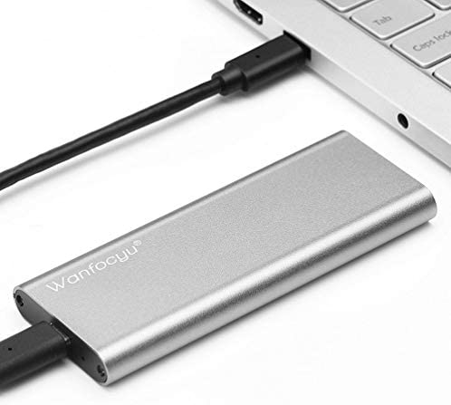 Wanfocyu USB Type C M.2 NVMe SSD Enclosure Adapter, USB 3.1 Gen 2 10Gbps Solid State Drive Aluminum External Casing, Unique Cooling Fin Design for Good Heat Dissipation
