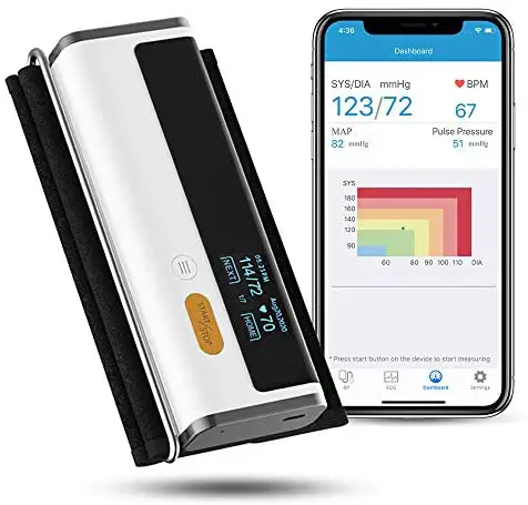 Wellue Armfit Plus Blood Pressure Monitor + EKG, Upper Arm Cuff BP Machine, EKG Monitor, Normal Heart Rhythm in 30 Seconds, Built-in Bluetooth with Free App for iOS & Android