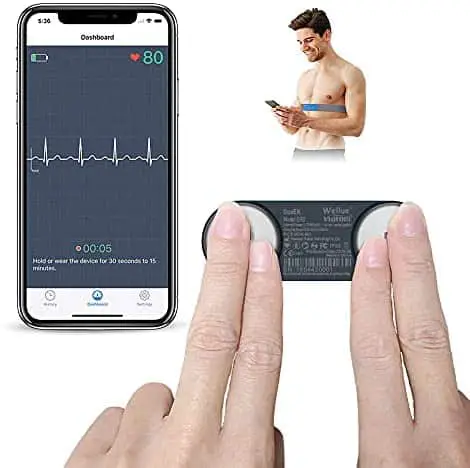 Wellue Heart Monitor, Bluetooth Heart Health Tracker Free App for iOS & Android Phone, Portable Handheld 30s – 15mins Recording Heart Monitoring Device for Fitness Use …