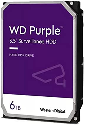 Western Digital 6TB WD Purple Surveillance Internal Hard Drive HDD – 5640 RPM, SATA 6 Gb/s, 128 MB Cache, 3.5″ – WD62PURZ