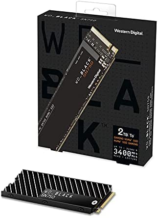 Western Digital WD Black SN750 NVMe PCIE M.2 2280 GEN3 2TB PCI-Express Internal Gaming SSD with Heatsink 3D NAND, 3,400 MB/s – WDS200T3XHC – BROAGE HDMI Cable