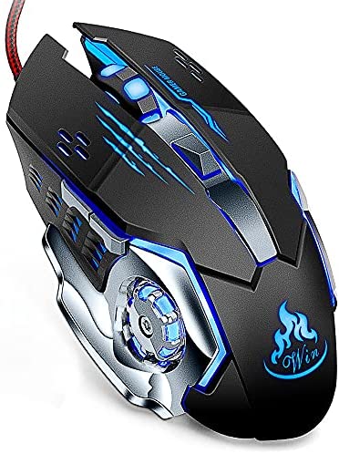 Wired Gaming Mouse for Gaming and Daily DPI Four Gears Adjusted to 3200 Ergonomic Mouse with Comfortable Handle Suitable for PC Laptop and Windows Multifunctional (Black)