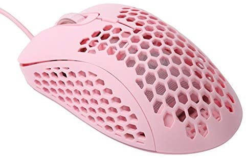 Wired Mouse Hollow Hole Design 3200dpi Lightweight Non‑Slip Optical Gaming Laptop Mice V18 Super Light Gaming Mouse(Pink)