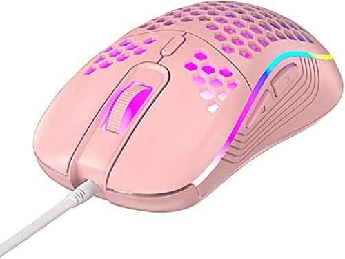 Wired Mouse, Wired Gaming Mouse, Computer Wired Mouse, D011 Mouse Programmable Key 7200DPI 125-1000Hz High Responsivity Mouse Pink