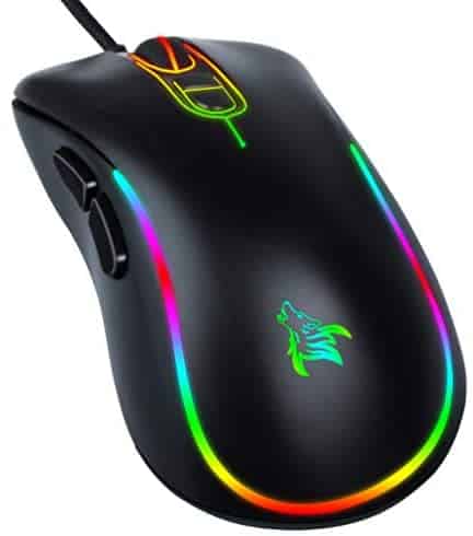 Wired Mouse,Wired Computer Mouse for Laptop-Windows PC-Desktop Computer Mice-Notebook,USB Computer Gaming Mouse Ergonomic,RGB Optical Backlit Wired Mouse-6400 DPI 7 Buttons Office and Home Mice