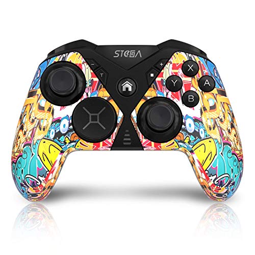 Wireless Controller for Nintendo Switch, STOGA Game Controller for Switch Lite Interchangeable Cross Button and Left 3D, DIY Replaceable Skin Shell, Macro (Graffiti)