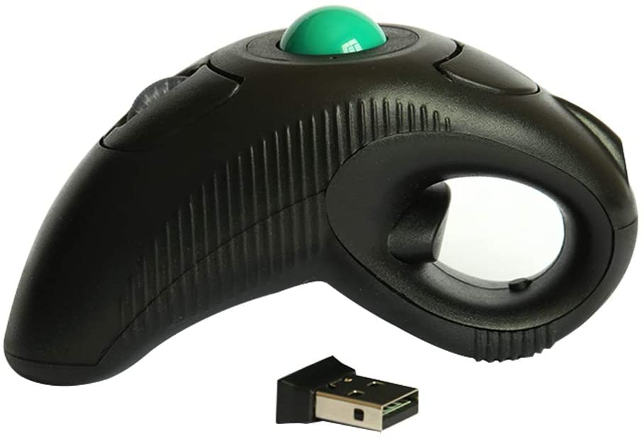 Wireless Ergonomic Handheld Trackball Mouse with Laser Pointer Left Handed Right Handed DPI Adjustable for Laptop Desktop PC Computer