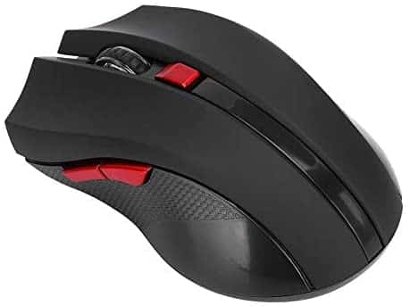 Wireless Gaming Mouse, Adjustable 2400DPI BT Wireless Ergonomic Optical E-Sport Mice with USB Receiver, 6 Keys and 15m Transmission Distance for Notebook Computer Laptop