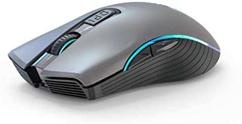 Wireless Gaming Mouse Bluetooth 2.4G Rechargeable Ergonomic Full Size Wireless Mice with Nano USB Receiver 7 Color Dazzle Light 3 Adjustable DPI Levels,6 Buttons for Notebook,PC,Laptop,MacBook
