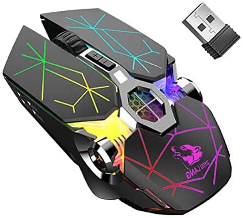 Wireless Gaming Mouse Rechargeable,RGB Multi-Colour Backlit Game Mice with 7 Buttons Computer Accessories,2.4G Silent Optical,3 Adjustable DPI Game Mouse Power Saving Mode for Laptop/PC/Notebook