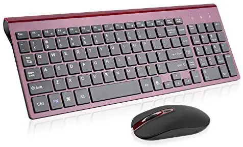 Wireless Keyboard Mouse Combo, Cimetech Compact Full Size Wireless Keyboard and Mouse Set 2.4G Ultra-Thin Sleek Design for Windows, Computer, Desktop, PC, Notebook, Laptop – (Turqouise) (Renewed)