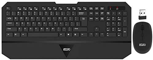 Wireless Keyboard and Mouse Combo, EDJO 2.4G Full-Sized Silent Computer Keyboard with Palm Rest and 3 Level DPI Adjustable Wireless Mouse for Windows, Mac OS PC/Laptop/Desktop