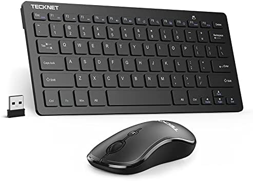 Wireless Keyboard and Mouse Combo TECKNET 2.4GHz Ultra-Thin Portable Compact Small Keyboards & 3 Level DPI Wireless Mouse for PC, Desktop, Notebook, Laptop, Windows XP / Vista / 7 / 8 / 10, Mac