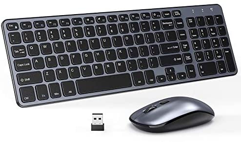 Wireless Keyboard and Mouse Combo – seenda 2.4G Ultra Slim Cordless Keyboard and Mouse with USB Receiver, Full Size Computer Keyboard for Laptop Desktop PC Windows 7/8/10