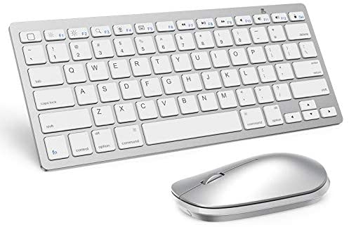 Wireless Keyboard and Mouse for iPad (iPadOS 13 and Above), SPARIN Bluetooth Keyboard and Mouse Compatible with iPad Pro 12.9 / iPad Pro 11 / iPad 10.2 (8th Gen) / iPad Air 4 / iPad Mini, Silver White
