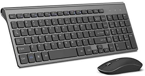 Wireless Keyboard and Mouse,J JOYACCESS 2.4G Ergonomic and Slim Wireless Computer Keyboard Mouse Designed for Windows, PC, Laptop,Tablet – Black Grey